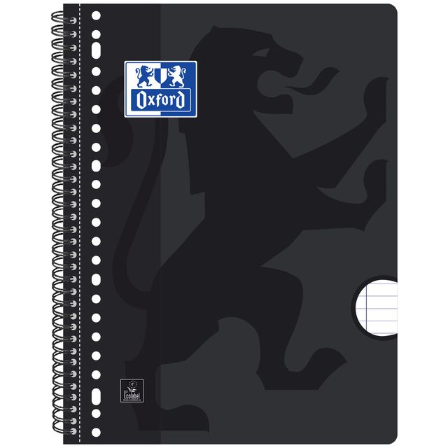 Oxford - Lecture pad A4+ line 4-hole 180 pages 80gr black | 5 pieces