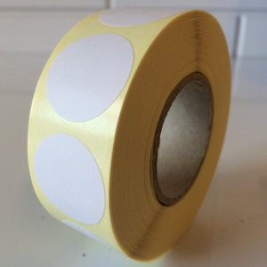 Klika -  Etiket 25 mm rond wit 1000 rol