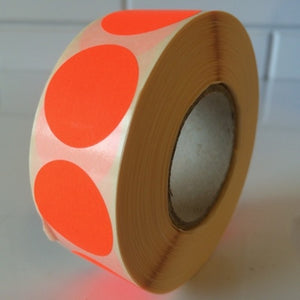 Klika -  Etiket 20 mm rond fluor rood 1000 rol