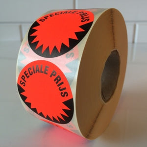 Klika -  Etiket 50 mm fluor rood SPECIALE PRIJS