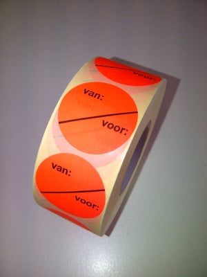 Klika - Etiquette 35 mm rouge fluor DE POUR perm