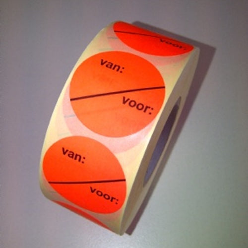 Klika - Label 35 mm fluor red FROM FOR perm 20 pieces