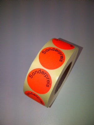 Klika - Etiquette 30 mm rouge fluo SONDERPREIS