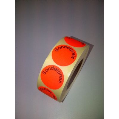 Klika - Etiqueta 30 mm rojo fluorescente SONDERPREIS