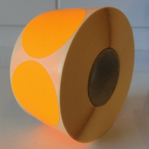 Klika -  Etiket 50 mm rond fluor oranje 1000 rol