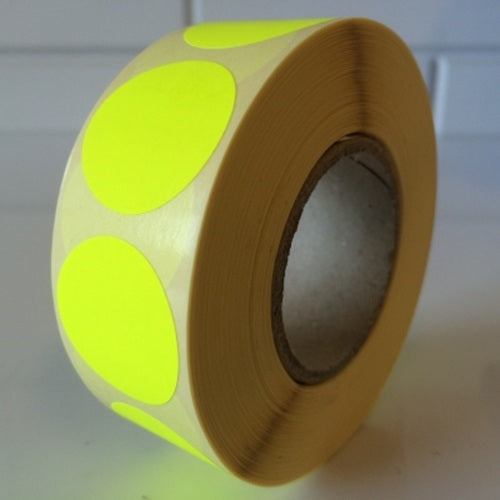 Klika - Etichetta 25 mm rotonda giallo fluo 1000 rotolo 30 pezzi