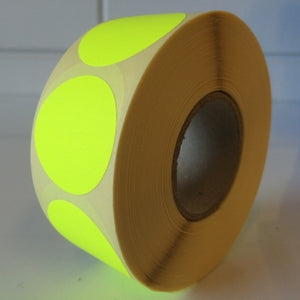 Klika -  Etiket 32 mm rond fluor geel 1000 rol