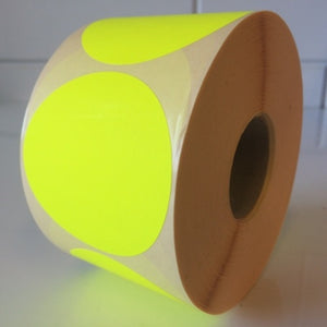 Klika -  Etiket 65 mm rond fluor geel 1000 rol