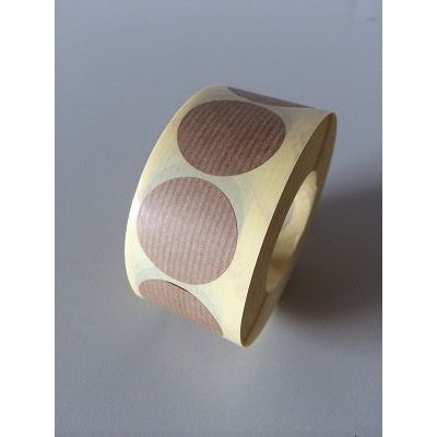 Klika - Etiket 35 mm rond kraft bruin 1000 rol