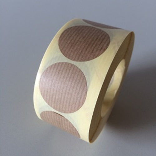 Klika -  Etiket 25 mm rond kraft bruin 1000 rol