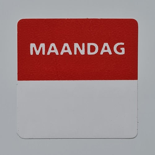 Klika - Etiket maandag wit/rood 25x25mm 500 stuk20 stuks