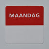 Klika -  Etiket maandag wit/rood 25x25mm 500 stuk