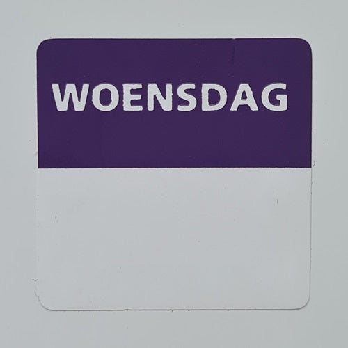 Klika - Etiket woensdag wit/paars 25x25mm 500 st20 stuks