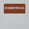 Klika -  Etiket donderdag wit/bruin 25x25mm 500st