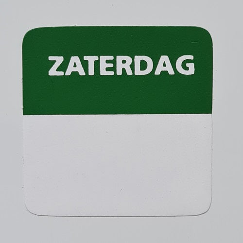 Klika - Etiket zaterdag wit/groen 25x25mm 500 st20 stuks