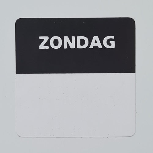 Klika - Etiket zondag wit/zwart 25x25mm 500 st20 stuks