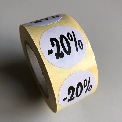 Klika - Label white 27mm -20% 500/roll 40 pieces