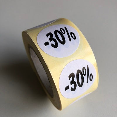 Klika - Etiqueta blanca 27mm -30% 500/rollo