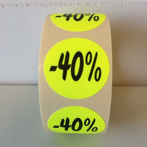 Klika - Etichetta giallo fluorescente 27mm -40% 500/rotolo 30 pezzi