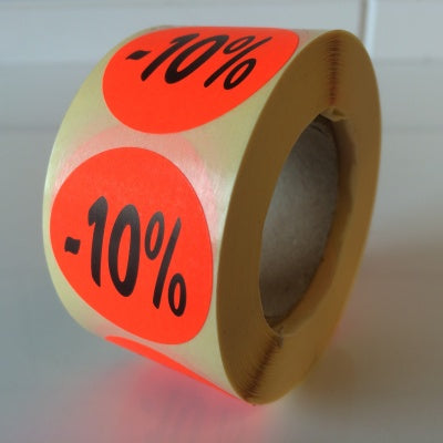 Klika -  Etiket fluor rood 27mm -10% 500/rol