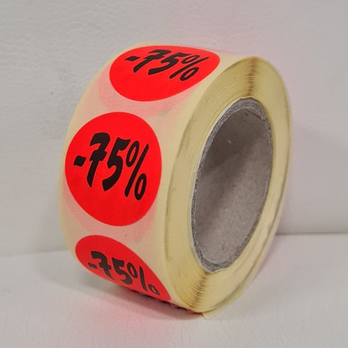 Klika - Etichetta rosso fluo 27mm -75% 500/rotolo 30 pezzi