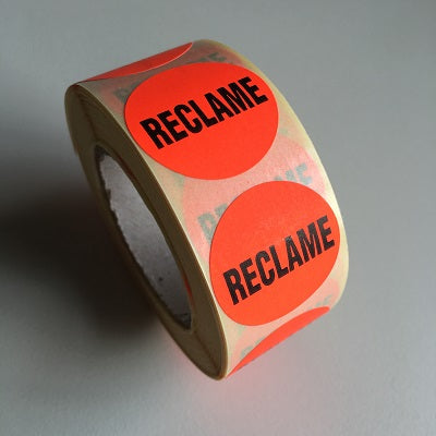 Klika -  Etiket fluor rood 27mm RECLAME 30 stuks