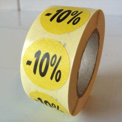 Klika - Étiquette jaune 27 mm -10% 500 / roll - 40 pièces