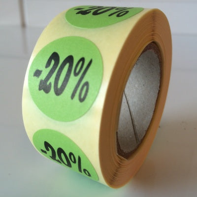 Klika - Etikett Green 27mm -20% 500/Roll