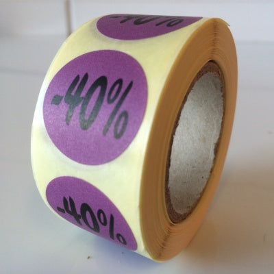 Klika - Etichetta viola 27mm -40% 500/rotolo 40 pezzi