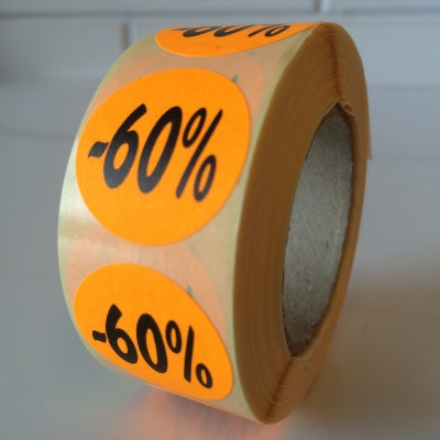 Klika - Etiqueta naranja fluorescente 27mm -60% 500