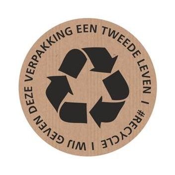 Klika -  Etiket bruin 60mm #RECYCLE 250 stuks 7 stuks
