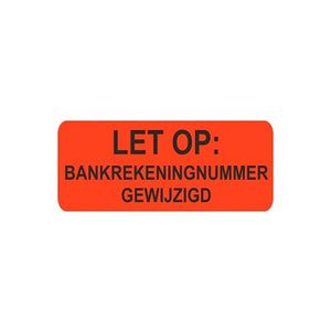 Klika -  Etiket fluor rood 38x15mm Bankrekening