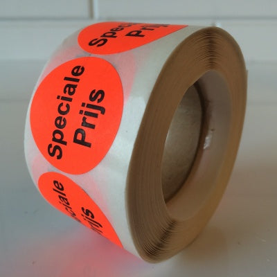 Klika -  Etiket fluor rood 35mm Speciale Prijs 20 stuks