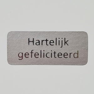 Klika -  Etiket Hartelijk gefeliciteerd zilver/z
