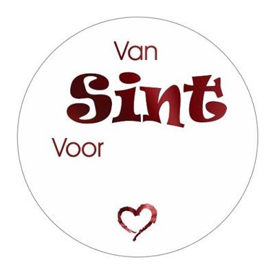 Klika - Etiket Van Sint Voor 39mm wit/rood metal - 13 stuks