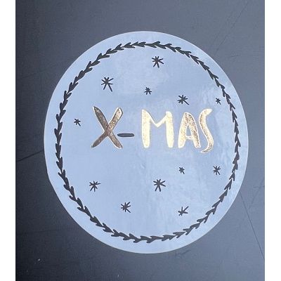 Klika - Etiqueta X - blanco/dorado/negro 40mm