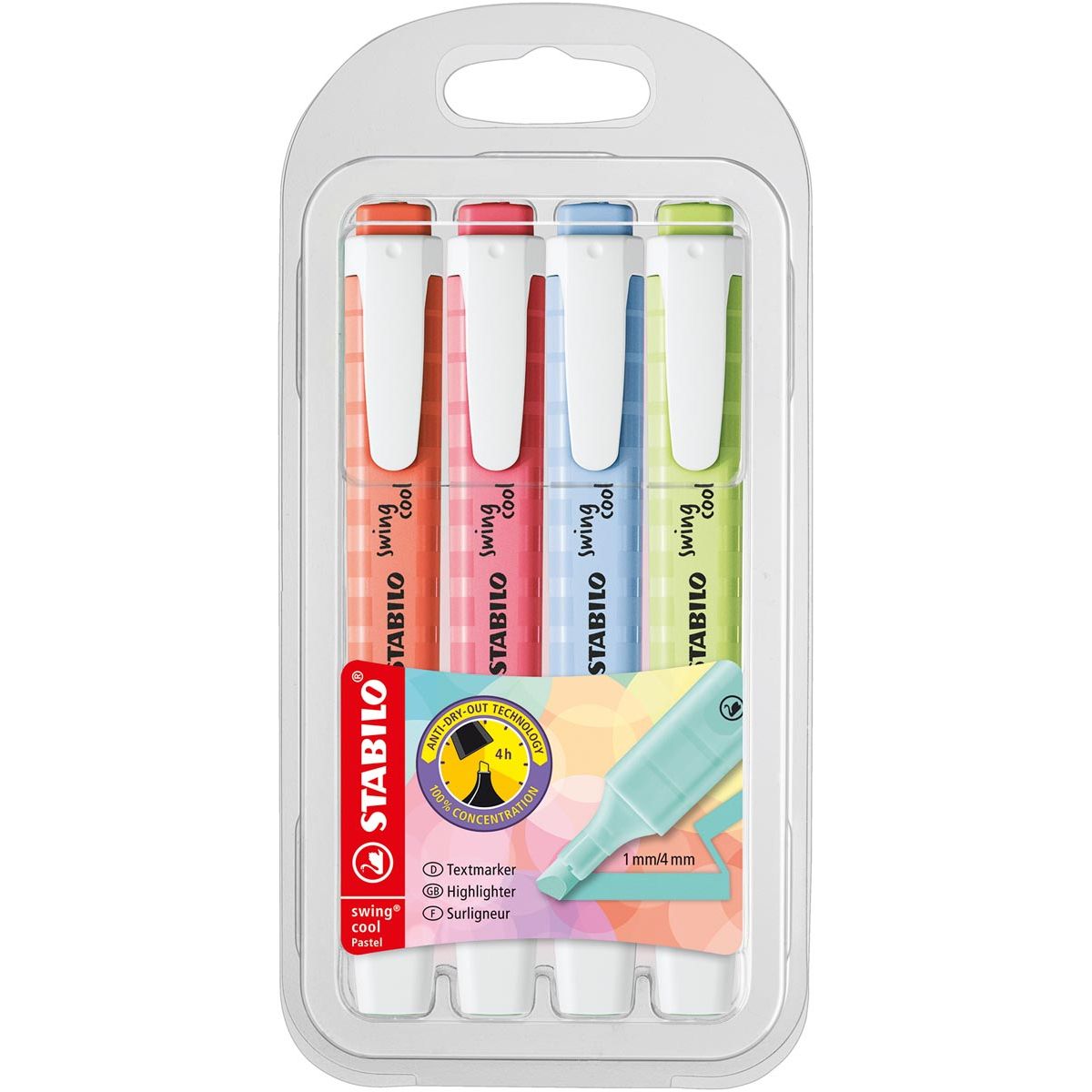 Stabilo - Swing Cool Pastell Marking Stift, 4 -Stück Penny