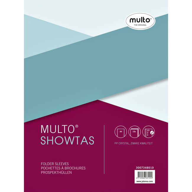 Multo - Show bag A4 23 fori PP 0,14mm liscio 10 pezzi