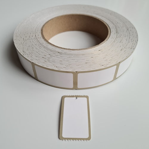 Klika - Etiqueta colgante en rollo 25x42 mm borde ORO 1000