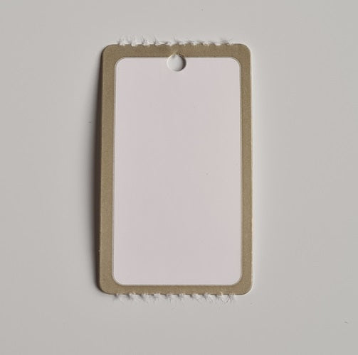 Klika - Etiqueta colgante en rollo 25x42 mm borde DORADO 1000 15 piezas