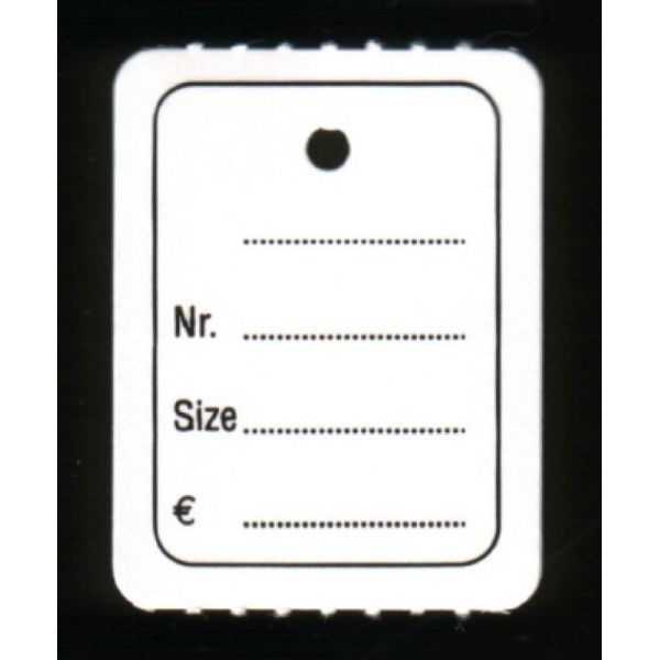 Klika -  Hangetiket op rol 30x40mm bedrukt 1000 stuks