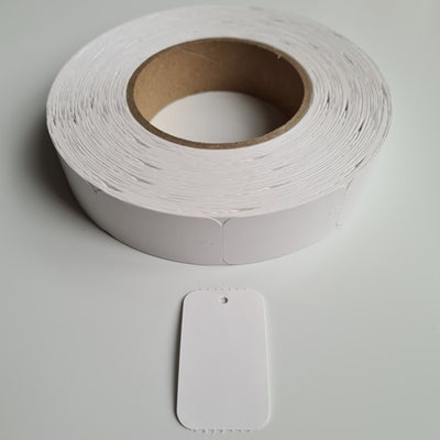 Klika - Hanging label on roll 30x50 mm blank no perf 10 pieces