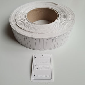 Klika - Etiqueta colgante en rollo 40x60 mm impresa 1000 11 piezas