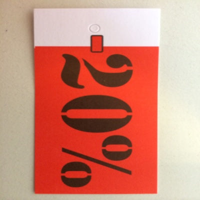 Klika -  Hangetiket 35x70 mm -20% gesneden 250st