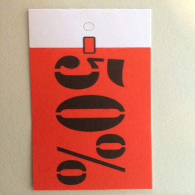 Klika -  Hangetiket 35x70 mm -50% gesneden 250st