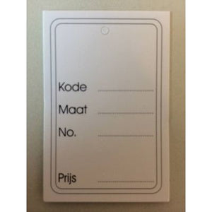 Klika - Hanging label 40x60mm printed loose no perf 9 pieces