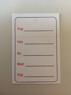 Klika - Hanging label 40x60 mm printed black + red