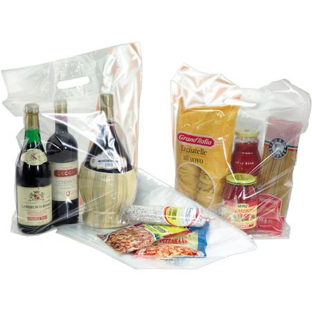 Klika - Bolsa | PEBD | dKT | 37x44cm | pliegue inferior 8cm | bolso de mano | transparente | 500 piezas
