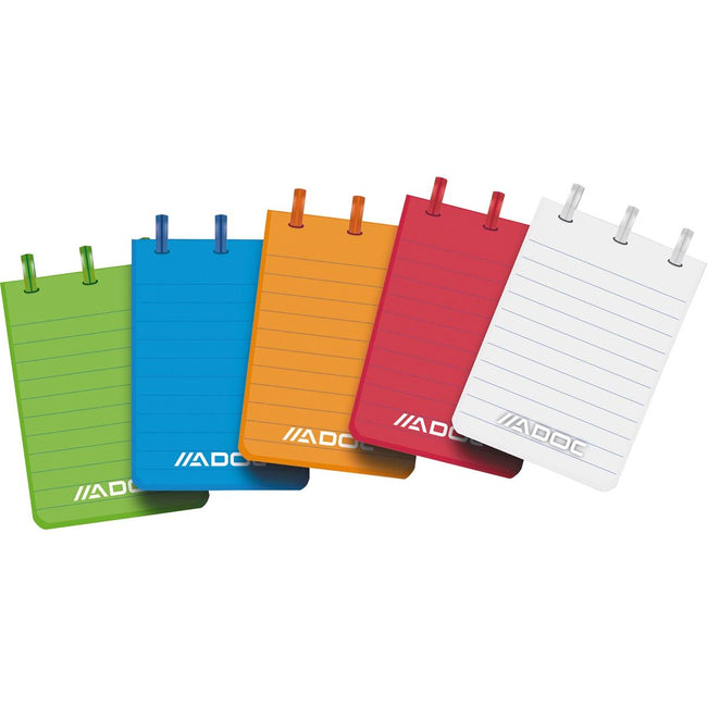 Adoc - Colorlines notebook, ft A7, ruled, assorted colors