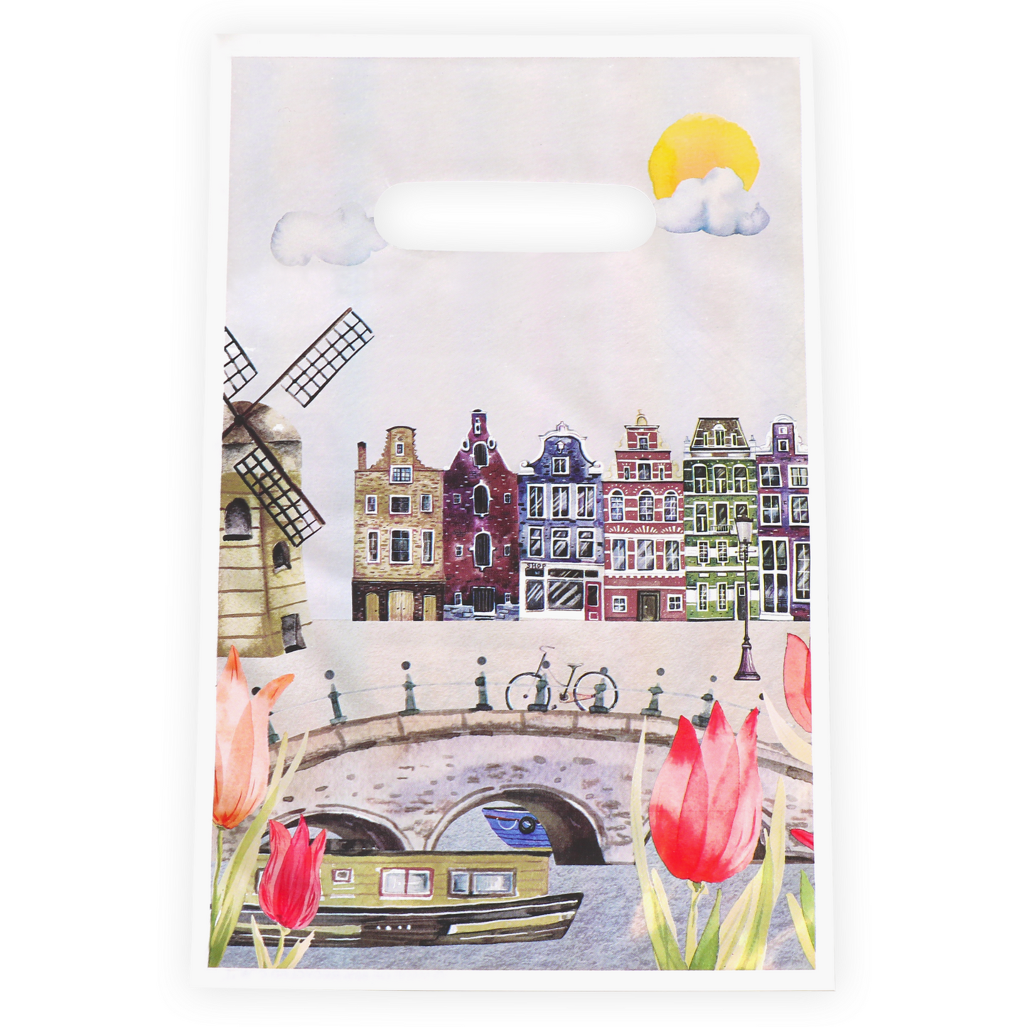 Klika -  Tas | Tulp | Gerecycled LDPE | gestanste handgreep | 20x30cm | draagtas | 1000 stuks